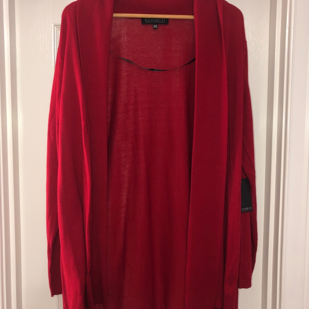 Eloquii tie waist cardigan. Red. 18/20. Brand new